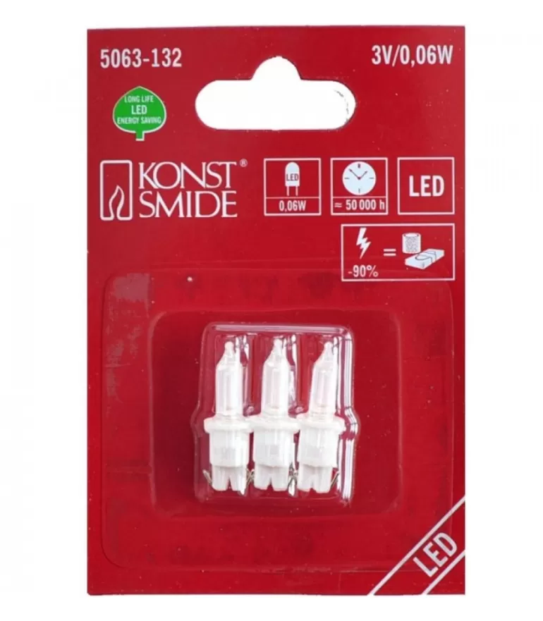 Store 3 Ampoule Led De Rechange Pour Guirlandes Electriques 3V, 0,06W Ampoules Guirlandes De Rechange