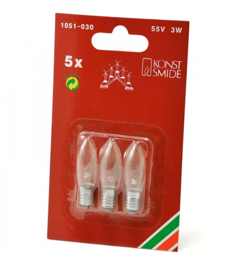 Clearance 3 Ampoules De Rechange 55V, 3W Pour Chandelier Electrique 5 Lampes Ampoules Guirlandes De Rechange