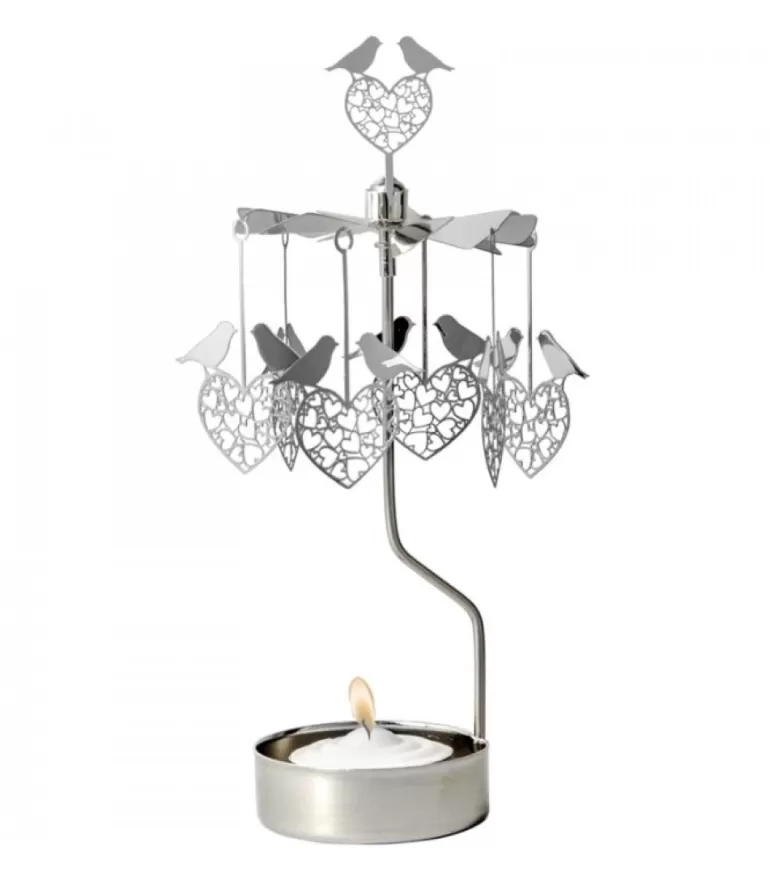Best Sale Bougeoir Carrousel 2 Oiseaux Amoureux Bougeoirs Carrousels Photophore De Noël