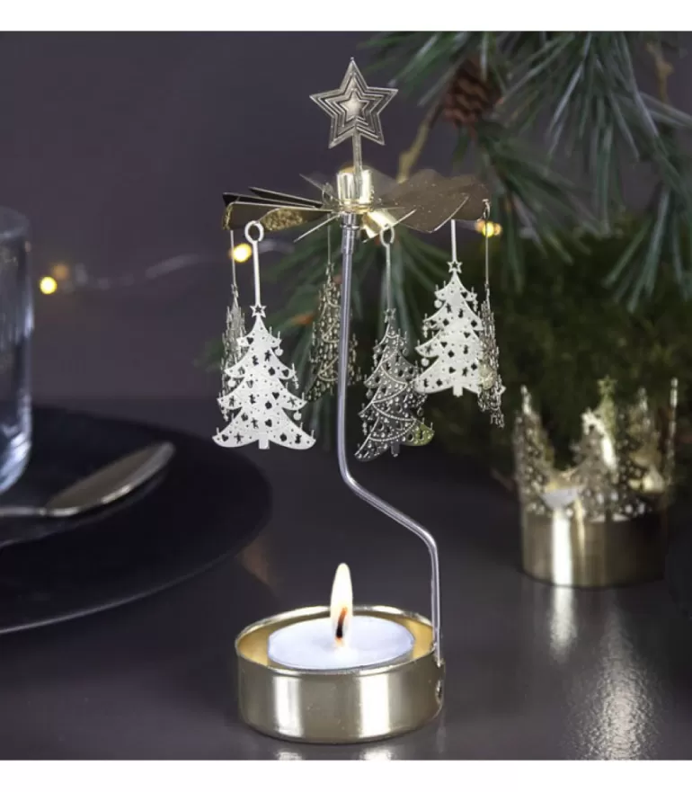 Best Bougeoir Carrousel Sapins De Noël Dores Bougeoirs Carrousels Photophore De Noël