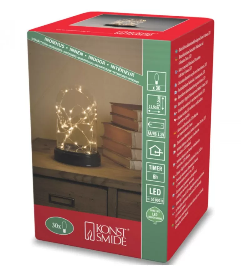 Clearance Boule En Verre Lumineuse Décorative A Led, 17 Cm Guirlande Lumineuse Intérieure À Led