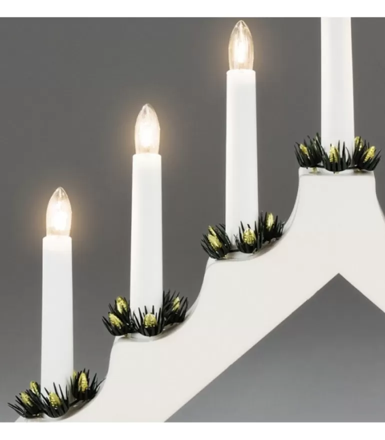 Store Chandelier De Noël Blanc, 7 Branches Chandeliers De Noël À 7 Branches