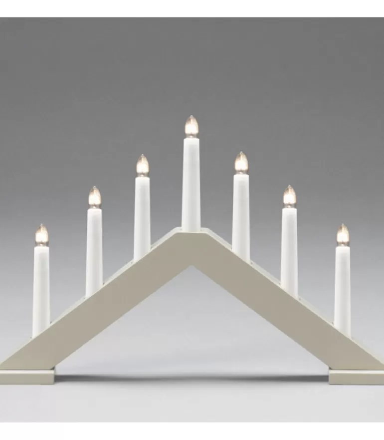 Flash Sale Chandelier Scandinave En Bois, Laque Beige Mat Chandeliers De Noël À 7 Branches