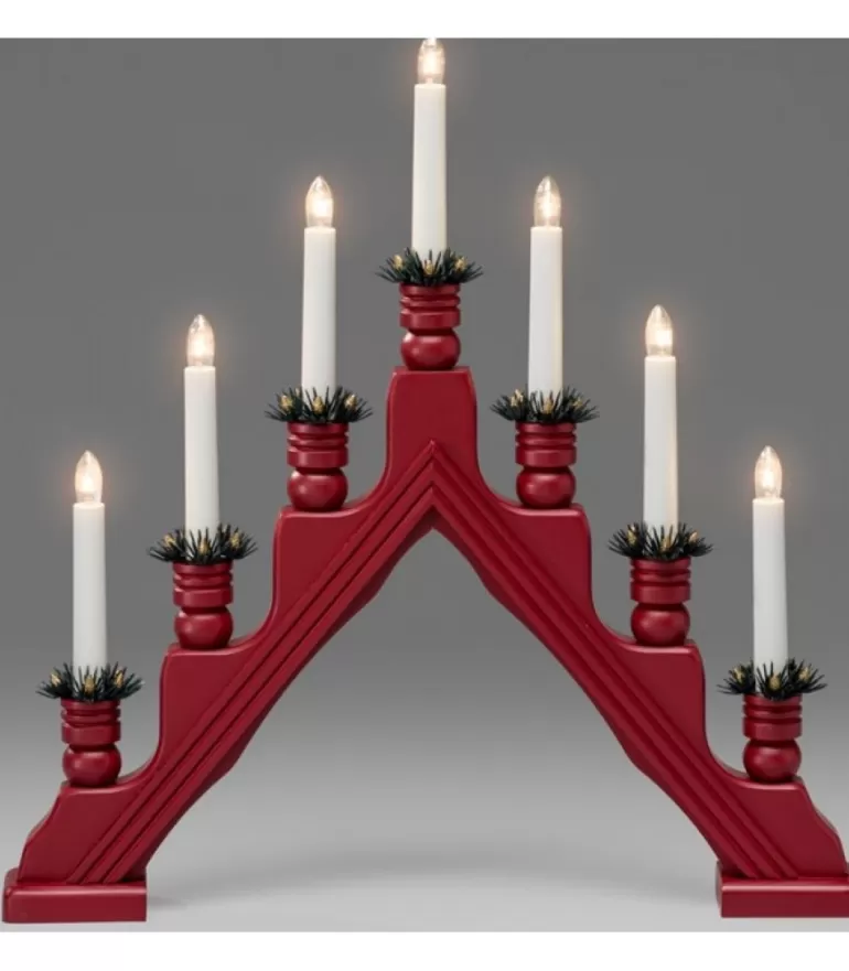 Flash Sale Chandelier Suedois Rouge À 7 Branches Chandeliers De Noël À 7 Branches