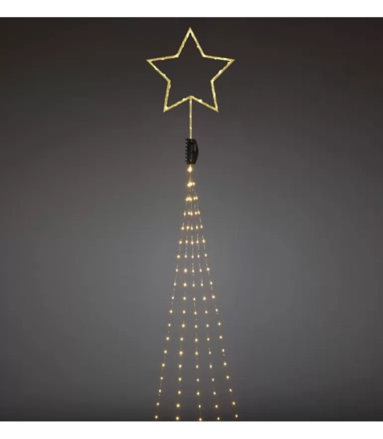 Outlet Cime Sapin De Noël, Voile Guirlande Avec Etoile Doree, 274 Diodes Led Guirlandes Lumineuses Sapin