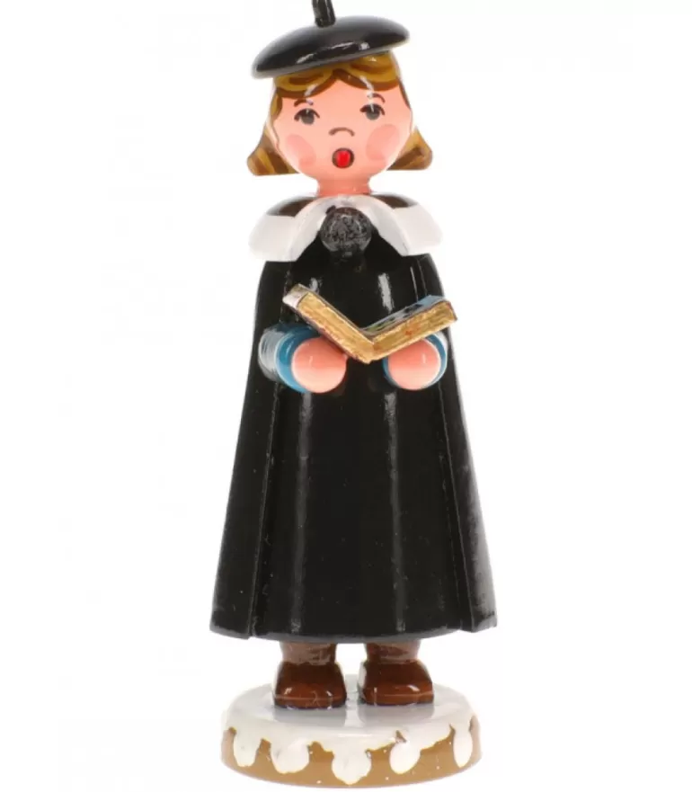 New Fillette Chanteuse Avec Livre De Chorale De Noël - Village De Noël Miniature Village De Noël Miniature