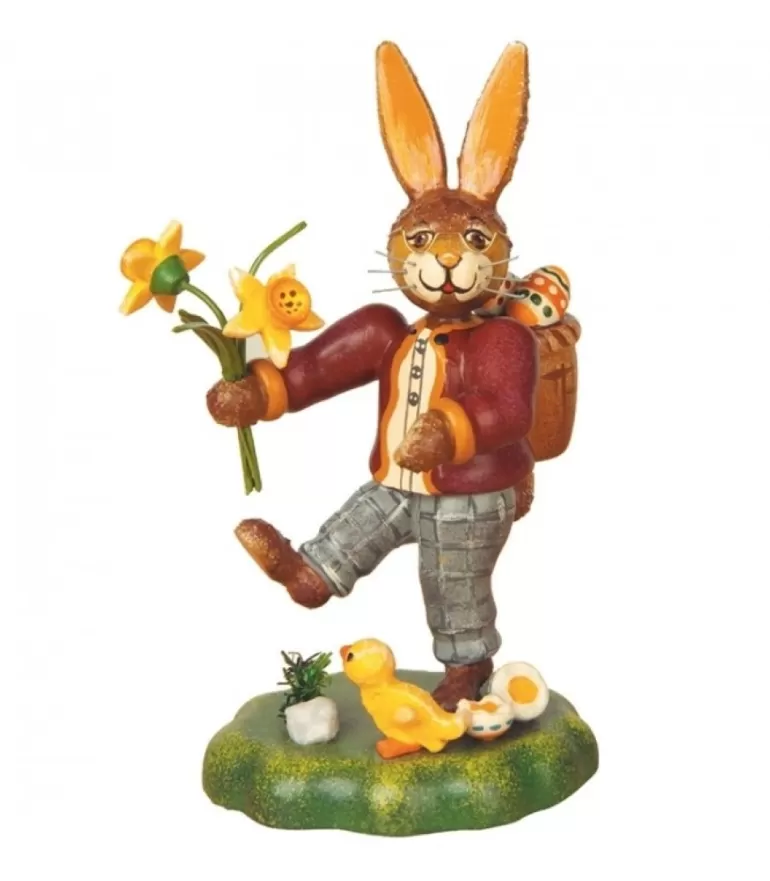 Best Sale Lapin De Paques En Bois Avec Narcisse Lapins En Bois De Paques