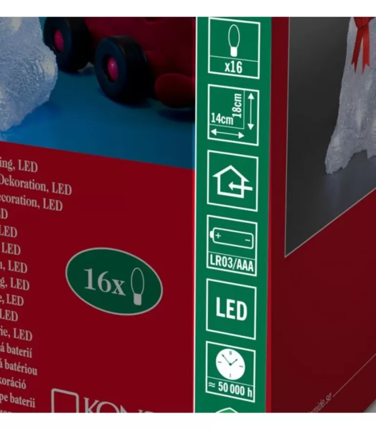 Flash Sale Ours Lumineux A Led En Acrylique Avec Ruban Rouge, 18 Cm Oiseaux Lumineux Et Animaux Lumineux