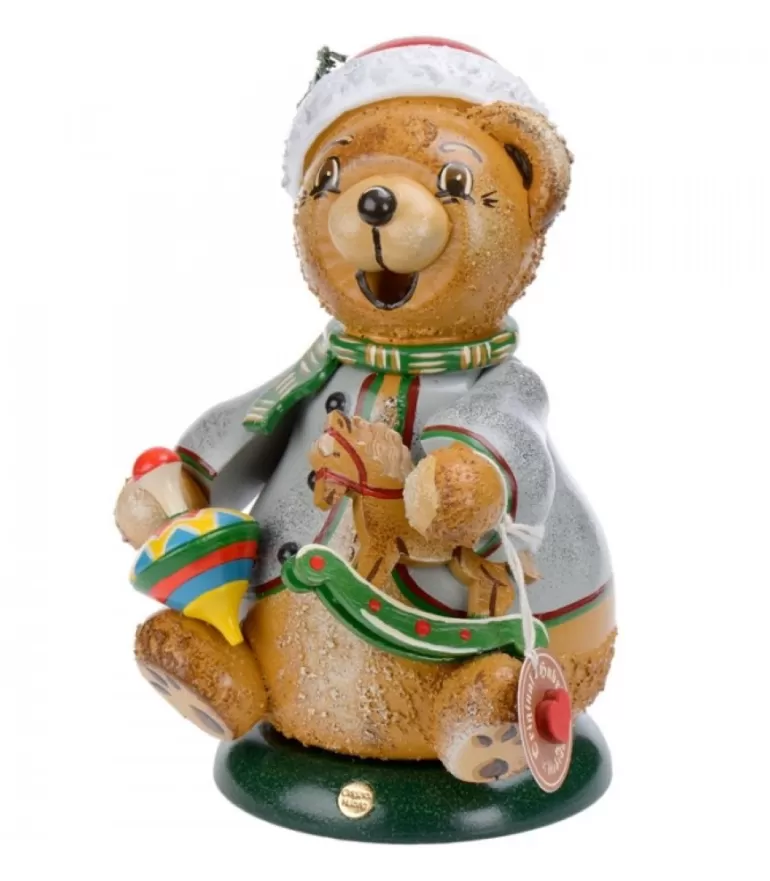 Discount Ourson Brule-Encens Avec Cheval De Bois Et Toupie Bonhommes Fumeurs D'Encens Allemand
