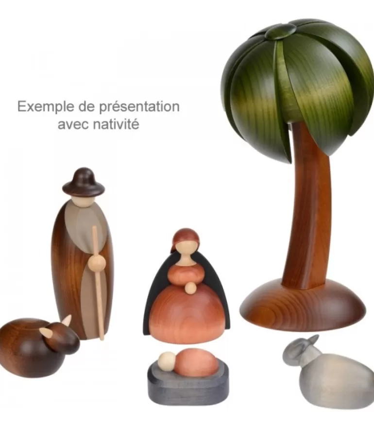 Flash Sale Palmier En Bois Décoratif Pour Crèche De Noël, 22 Cm Personnages De Crèche De Noël