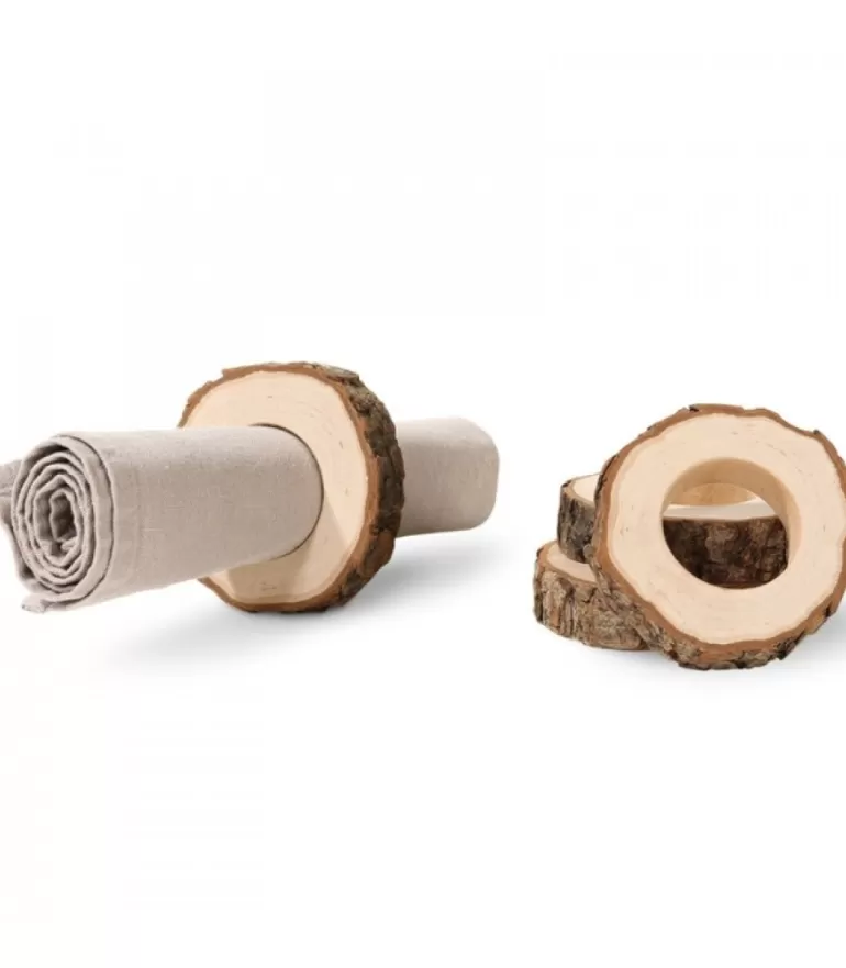 Hot Rond De Serviette En Bois (4 Pieces) Objet Déco Bois